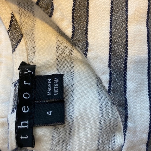 Theory striped 100% cotton cap sleeve top - Picture 5 of 6